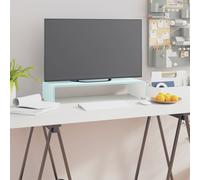 vidaXL Mueble TV/Elevador de monitor cristal verde 60x25x11 cm