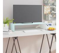 vidaXL Mueble TV/Elevador de monitor cristal verde 70x30x13 cm