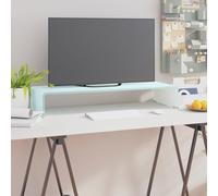 vidaXL Mueble TV/Elevador de monitor cristal verde 80x30x13 cm