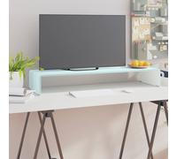 vidaXL Mueble TV/Elevador de monitor cristal verde 90x30x13 cm
