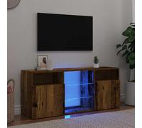 vidaXL Mueble TV Luces LED Madera ingeniería Envejecida 120x30x50 cm
