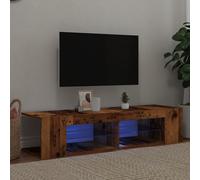 vidaXL Mueble TV luces LED madera ingeniería envejecida 135x39x30 cm