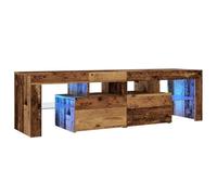 vidaXL Mueble TV con luces LED Madera de ingeniería envejecida 140x36,5x40 cm