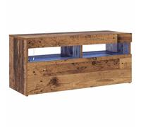 vidaXL Mueble TV Luces LED Madera ingeniería Envejecida 90x35x40 cm, Soporte de TV, Mueble Multimedia, Consola de TV, Mueble HiFi