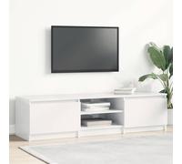 vidaXL Mueble TV madera contrachapada blanco brillante 140x40x35,5cm