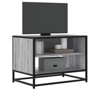 vidaXL Mueble TV madera ingeniería y metal roble ahumado 61x40x46 cm