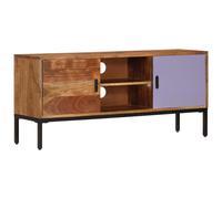 vidaXL Mueble TV madera maciza acacia marrón miel y gris 110x30x50 cm