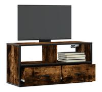 vidaXL Mueble TV Metal y Madera contrachapada Roble Humo 80x31x39,5 cm