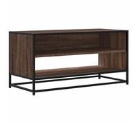 vidaXL Mueble TV Metal y madera de ingeniería – Roble marrón – 91x40x46 cm