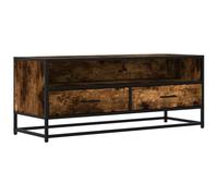vidaXL Mueble TV metal y madera - 100x34,5x40 cm - Roble Ahumado