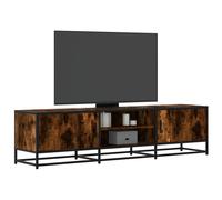 vidaXL Mueble TV metal y madera ingeniería roble humo 160x35x41 cm