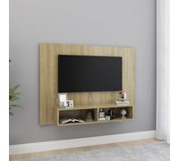 vidaXL Mueble TV pared madera contrachapada roble Sonoma 120x23,5x90cm