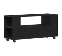vidaXL Mueble TV Ruedas Madera ingeniería Roble Negro 102x34,5x43cm, Soporte de TV, aparador de TV, Mueble de Alta fidelidad, Banco de TV