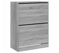vidaXL Mueble Zapatero 2 Cajones Abatibles Estantes Organizador Color Gris hormigón, Gris sonoma, Marrón roble