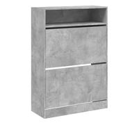 vidaXL Zapatero 2 cajones abatibles gris hormigón 80x34x116 cm