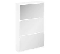 vidaXL Mueble Zapatero 3 Cajones con Espejo Mobiliario Salón Dormitorio Sala de Estar Organizador Almacenamiento Blanco 63x17x102,5cm