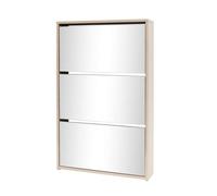 vidaXL Zapatero 3 compartimentos espejo roble 63x17x102,5 cm
