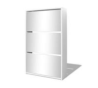 vidaXL Zapatero 3 niveles y espejo blanco 63x17x102,5 cm