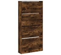 vidaXL Mueble Zapatero 4 Cajones Abatibles Estantes Organizador Color Gris hormigón, Gris sonoma, Marrón roble