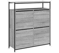 vidaXL Mueble Zapatero 4 Cajones Abatibles Estantes Organizador Color Gris sonoma, Marrón roble, Roble ahumado
