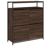 vidaXL Mueble Zapatero 4 Cajones Abatibles Estantes Organizador Color Gris sonoma, Marrón roble, Roble ahumado