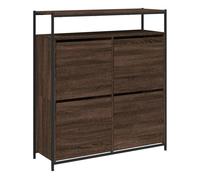 vidaXL Mueble zapatero 4 cajones abatibles marrón roble 100x34x112 cm