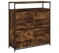 vidaXL Mueble zapatero 4 cajones abatibles roble ahumado 100x34x112 cm