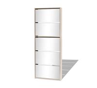 vidaXL Zapatero Rugo 5 cajones con espejo 63x17x169,5 cm Roble