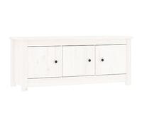 vidaXL Mueble Zapatero Armario Estantería Pasillo con Puertas Organizador Pared Adornos Jarrones Decoración de Madera Maciza de Pino Blanco