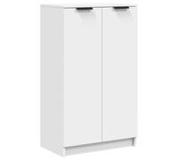 vidaXL Mueble Zapatero Armario Estantería Pasillo con Puertas Organizador Pared Adornos Jarrones Decoración de Madera Contrachapada Blanco