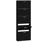 vidaXL Mueble Zapatero Armario Pasillo Entrada Estante Almacenamiento Organizador Sala de Estar Dormitorio Madera Contrachapada Negro