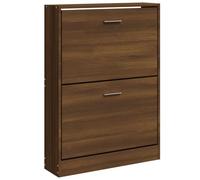 vidaXL Mueble Zapatero Armario Pasillo Entrada Estante Almacenamiento Organizador Sala de Estar Dormitorio Madera Contrachapada Marrón Roble