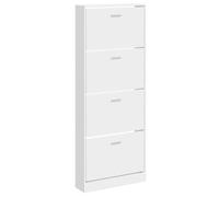 vidaXL Mueble Zapatero Armario Pasillo Entrada Estante Almacenamiento Organizador Sala de Estar Dormitorio Madera Contrachapada Blanco Brillo