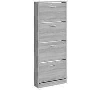 vidaXL Mueble Zapatero Armario Pasillo Entrada Estante Almacenamiento Organizador Sala de Estar Dormitorio Madera Contrachapada Gris Sonoma