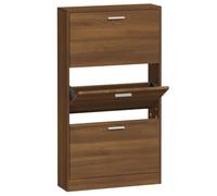 vidaXL Mueble Zapatero Armario Pasillo Entrada Estante Almacenamiento Organizador Sala de Estar Dormitorio Madera Contrachapada Marrón Roble