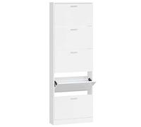 vidaXL Mueble Zapatero Armario Pasillo Entrada Estante Almacenamiento Organizador Sala de Estar Dormitorio Madera Contrachapada Blanco Brillo