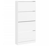 vidaXL Mueble Zapatero con 4 Cajones Abatibles, Estantes de Almacenaje, Organizador de Zapatos, Mueble para Pasillo Entrada Recibidor, Blanco