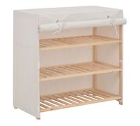 vidaXL Mueble zapatero con funda de tela 79x40x80 cm Blanco