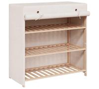 vidaXL Mueble Zapatero con Funda de Tela Ropero Casa Hogar Armario Organización Almacenaje Estantería Ahorro Espacio Muebles 79x40x80 cm Blanco