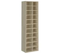 vidaXL Mueble Zapatero Contrachapada Mobiliario Organización Almacenamiento Productos del Hogar Elegante Práctico Útil Color Roble Sonoma 54x34x183cm