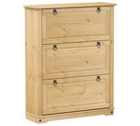 vidaXL Mueble zapatero Corona madera maciza de pino 99x32x124,5 cm