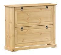 vidaXL Mueble Zapatero Corona Madera Maciza de Pino 99x32x85 cm