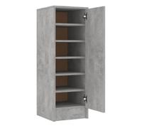 vidaXL Mueble zapatero Organizador de zapatos Contrachapada Gris hormigón 32x35x92 cm