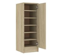 vidaXL Mueble Zapatero Contrachapada 32x35x92 cm Armario Pasillo Banco Color Blanco, Blanco brillante, Gris hormigón