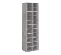 vidaXL Mueble zapatero Contrachapada brillante 54x34x183 cm Blanco brillante, Gris hormigón