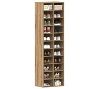 vidaXL Mueble zapatero de madera ingeniería 54x34x183cm en color Madera antigua/Roble negro/artisian oak | almacenamiento funcional diseño moderno para baño dormitorio sala