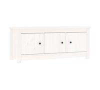 vidaXL Zapatero de madera maciza de pino blanco 110x38x45,5 cm