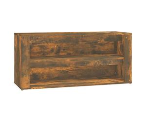 vidaXL Mueble Zapatero Estante Armario Pasillo Entrada Recibidor Almacenamiento Organizador Sala de Estar Madera Contrachapada Color Roble Ahumado