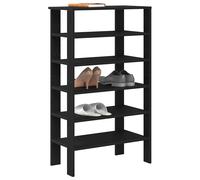 vidaXL Mueble zapatero madera contrachapada 61x32x105 cm en color Negro/Gris hormigón/Roble artisan y más | almacenamiento funcional diseño moderno para baño dormitorio sala