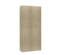 vidaXL Mueble zapatero Contrachapada brillante 80x35,5x180 cm – Gris sonoma, Roble ahumado, Marrón roble